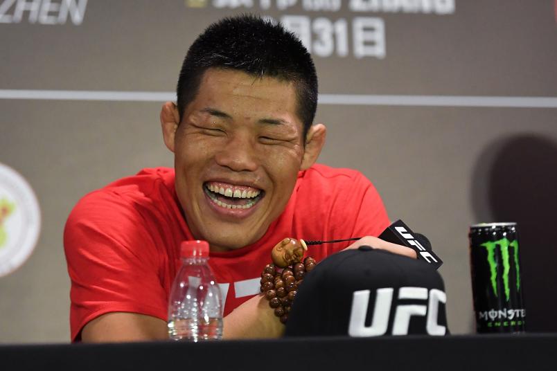 Li Jingliang of China attends the press conference after the UFC Fight Night event at Shenzhen Universiade Sports Centre on August 31, 2019 in Shenzhen, China. (Photo by Zhe Ji/Getty Images)