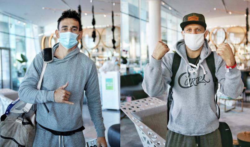 Max Holloway and Calvin Kattar Fight Island Arrival