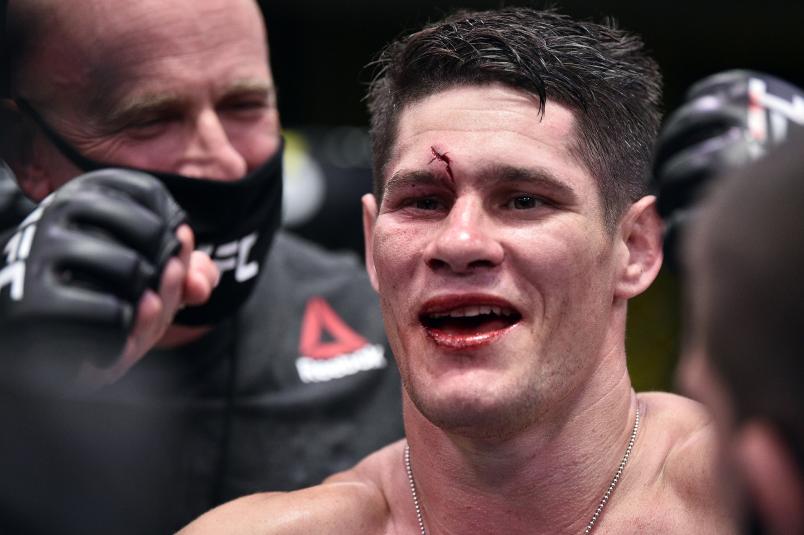 Charles Rosa celebrates after his decision victory over Kevin Aguilar in their lightweight fight during the UFC Fight Night event at UFC APEX on June 13, 2020 in Las Vegas, Nevada. (Photo by Chris Unger/Zuffa LLC)