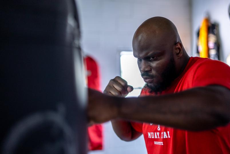 Derrick Lewis Training in Houston