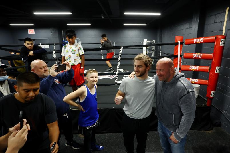 UFC president Dana White visits NYC Cops and Kids Boxing Gym on November 03, 2021 in Brooklyn, New York. (Photo by Mike Stobe/Zuffa LLC)