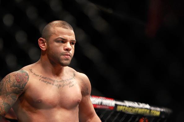 LAS VEGAS, NV - JANUARY 31: Thiago Alves waits for the start of his welterweight fight against Jordan Mein during UFC 183 at the MGM Grand Garden Arena on January 31, 2015 in Las Vegas, Nevada. Alvez won with a second-round TKO. (Photo by Steve Marcus/G