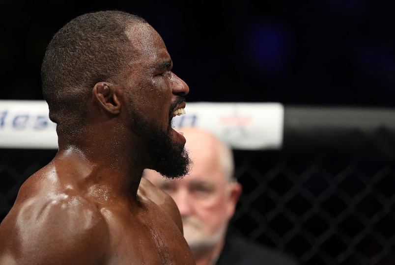 Corey Anderson celebrates after his TKO victory over Sean O'Connell on December 9, 2016 in Albany, New York. (Photo by Patrick Smith/Zuffa LLC)