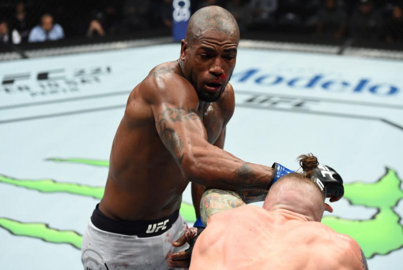 CHARLOTTE, NC - JANUARY 27: (L-R) Bobby Green punches Erik Koch in their lightweight bout during a UFC Fight Night event at Spectrum Center on January 27, 2018 in Charlotte, North Carolina. (Photo by Josh Hedges/Zuffa LLC/Zuffa LLC via Getty Images)