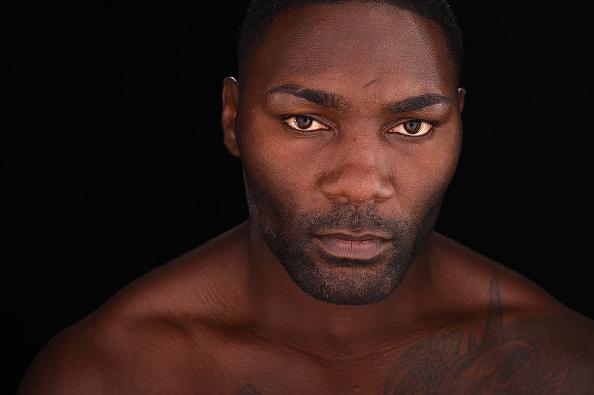 LAS VEGAS, NEVADA - MAY 20: UFC light heavyweight Anthony 'Rumble' Johnson poses for a portrait during a UFC photo session inside the MGM Grand Garden Arena on May 20, 2015 in Las Vegas, Nevada. (Photo by Jeff Bottari/Zuffa LLC/Zuffa LLC via Getty Images