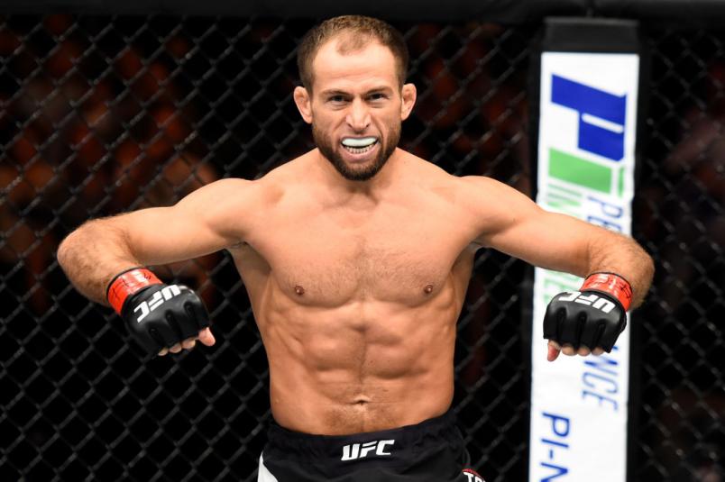 ROTTERDAM, NETHERLANDS - SEPTEMBER 02: Mairbek Taisumov of Russia celebrates after defeating Felipe Silva of Brazil in their lightweight bout during the UFC Fight Night event at the Rotterdam Ahoy on September 2, 2017 in Rotterdam, Netherlands. (Photo by