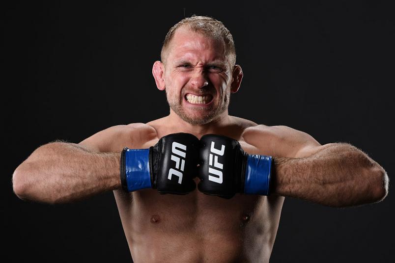 PORTLAND, OR - OCTOBER 01: Zak Ottow poses for a post fight portrait backstage after defeating Joshua Burkman during the UFC Fight Night event at the Moda Center on October 1, 2016 in Portland, Oregon. (Photo by Mike Roach/Zuffa LLC/Zuffa LLC via Getty I