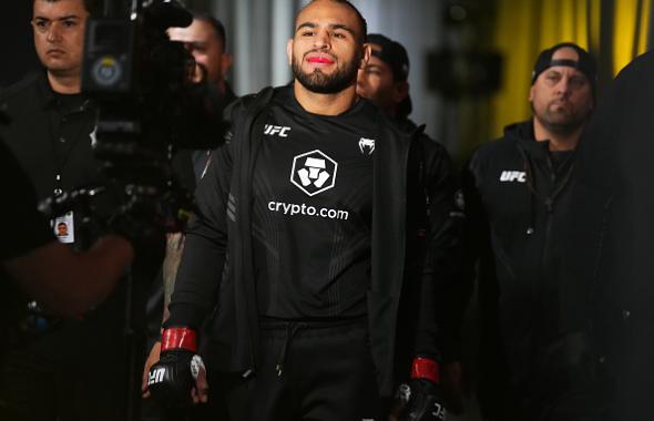 Gabe Green prepares to fight Yohan Lainesse of Canada in a welterweight fight during the UFC Fight Night event at UFC APEX on April 30, 2022 in Las Vegas, Nevada. (Photo by Chris Unger/Zuffa LLC)