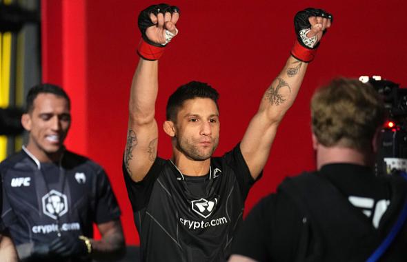 Allan Nascimento of Brazil prepares to fight Carlos Hernandez in a flyweight fight during the UFC Fight Night event at UFC APEX on January 14, 2023 in Las Vegas, Nevada. (Photo by Chris Unger/Zuffa LLC)