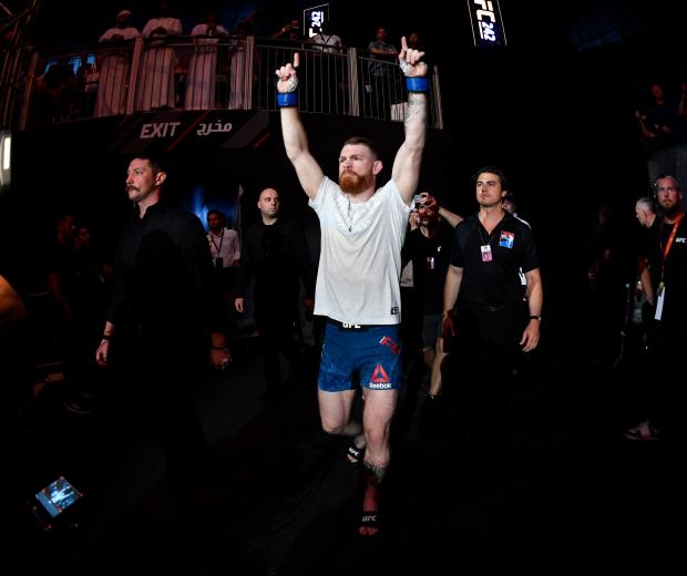 Paul Felder walks to the Octagon prior to his lightweight bout against Edson Barboza of Brazil during UFC 242 at The Arena on September 7, 2019 in Yas Island, Abu Dhabi, United Arab Emirates. (Photo by Jeff Bottari/Zuffa LLC)