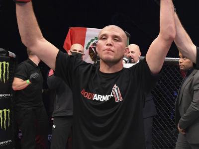 Brian Ortega celebrates his victory over ‘The Korean Zombie’ Chan Sung Jung in their featherweight bout during the UFC Fight Night event inside Flash Forum on UFC Fight Island on October 18, 2020 in Abu Dhabi, United Arab Emirates. (Photo by Josh Hedges/Zuffa LLC)