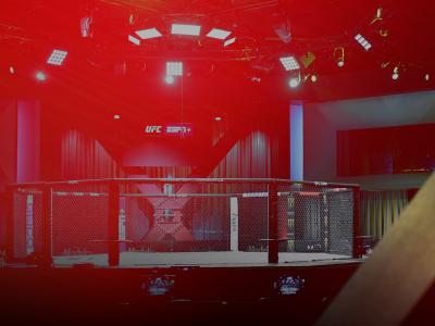 A general view of the Octagon prior to the UFC Fight Night event at UFC APEX on February 20, 2021 in Las Vegas, Nevada. (Photo by Chris Unger/Zuffa LLC)