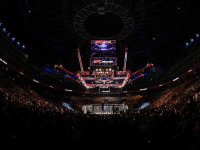 A general view of the Octagon during the UFC Fight Night event at O2 Arena on February 23, 2019 in the Prague, Czech Republic. (Photo by Jeff Bottari/Zuffa LLC)