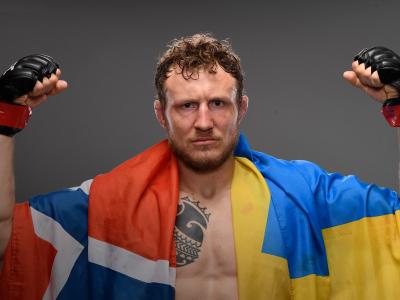 Jack Hermansson of Norway poses for a post fight portrait backstage during the UFC Fight Night at UFC APEX on May 22, 2021 in Las Vegas, Nevada. (Photo by Mike Roach/Zuffa LLC)