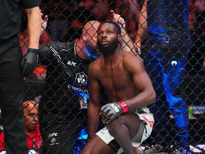 Montel Jackson is interviewed after his KO victory over Da'Mon Blackshear in a bantamweight fight during the UFC Fight Night event at Ball Arena on July 13, 2024 in Denver, Colorado. (Photo by Josh Hedges/Zuffa LLC)