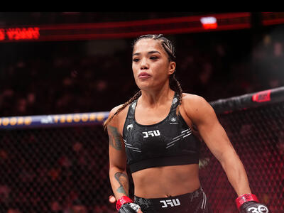 Tracy Cortez prepares to face Jasmine Jasudavicius of Canada in a flyweight fight during the Noche UFC event at T-Mobile Arena on September 16, 2023 in Las Vegas, Nevada. (Photo by Chris Unger/Zuffa LLC)