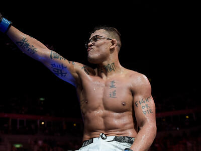 Caio Borralho of Brazil reacts after his knockout victory against Paul Craig of Scotland in a middleweight bout during the UFC 301 event at Farmasi Arena on May 04, 2024 in Rio de Janeiro, Brazil. (Photo by Alexandre Loureiro/Zuffa LLC)
