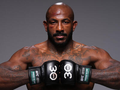 Khalil Rountree Jr. poses for a portrait after his victory during the UFC Fight Night event at UFC APEX on December 09, 2023 in Las Vegas, Nevada. (Photo by Mike Roach/Zuffa LLC)