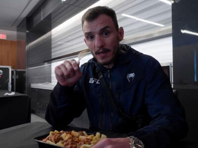 Renato Moicano eats food