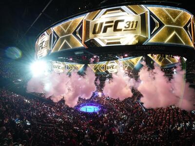 A general view of the Octagon during the UFC 311 event at Intuit Dome on January 18, 2025 in Inglewood, California. (Photo by Cooper Neill/Zuffa LLC)