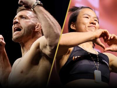 Champions Dricus Du Plessis and Zhang Weili