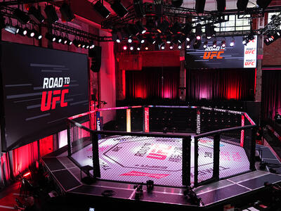 A general view of the Octagon during the Road to UFC 3 event at the UFC Performance Institute on May 19, 2024 in Shanghai, China. (Photo by Jeff Bottari/Zuffa LLC)