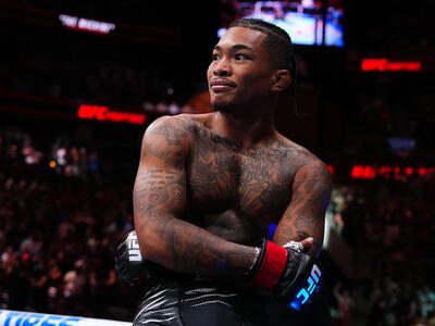 Malcolm Wellmaker reacts after knocking out Kris Moutinho in a bantamweight bout during the UFC Fight Night event at State Farm Arena on June 14, 2025 in Atlanta, Georgia. (Photo by Cooper Neill/Zuffa LLC)