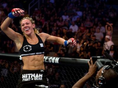 SAN JOSE, CA - AUGUST 15:  Cristiane 'Cyborg' Santos celebrates after her victory over Gina Carano during the inaugural Strikeforce Women's Championship event at HP Pavilion on August 15, 2009 in San Jose, California. (Photo by Esther Lin/Forza LLC/Forza 