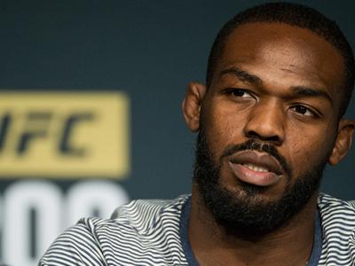 Jon Jones speaks to the media during the UFC 200: Press Conference in KA Theater at MGM Grand Hotel & Casino on July 6, 2016 in Las Vegas, Nevada. (Photo by Brandon Magnus/Zuffa LLC/Zuffa LLC via Getty Images)