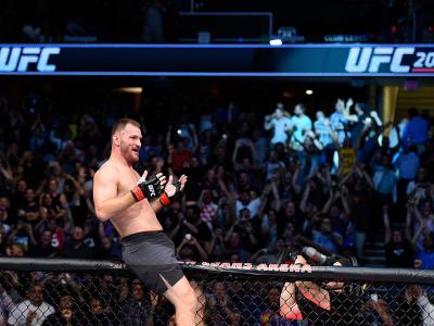 CLEVELAND, OH - SEPTEMBER 10:  Stipe Miocic celebrates after defeating Alistair Overeem of The Netherlands in their UFC heavyweight championship bout during the UFC 203 event at Quicken Loans Arena on September 10, 2016 in Cleveland, Ohio. (Photo by Josh 
