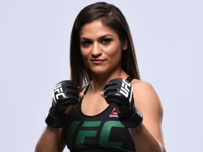 LAS VEGAS, NV - MARCH 02:  Cynthia Calvillo poses for a portrait during a UFC photo session inside T-Mobile Arena on March 2, 2017 in Las Vegas, Nevada. (Photo by Mike Roach/Zuffa LLC/Zuffa LLC via Getty Images)