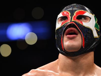 MONTERREY, MEXICO - NOVEMBER 21:  Erik Perez of Mexico awaits the reading of the decision after his bantamweight bout against Taylor Lapilus of France during the UFC Fight Night event at Arena Monterrey on November 21, 2015 in Monterrey, Mexico.  (Photo b