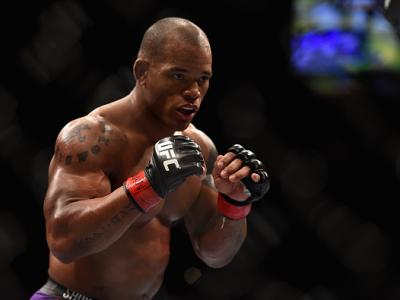 LAS VEGAS, NV - JANUARY 03:  Hector Lombard squares off with Josh Burkman in their welterweight bout during the UFC 182 event on at the MGM Grand Garden Arena January 3, 2015 in Las Vegas, Nevada.  (Photo by Jeff Bottari/Zuffa LLC/Zuffa LLC via Getty Imag