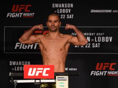 NASHVILLE, TN - APRIL 21:  Artem Lobov of Russia poses on the scale during the UFC Fight Night weigh-in at the Sheraton Music City Hotel on April 21, 2017 in Nashville, Tennessee. (Photo by Jeff Bottari/Zuffa LLC/Zuffa LLC via Getty Images)