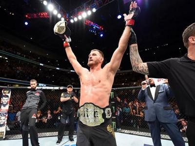 CLEVELAND, OH - SEPTEMBER 10:  Stipe Miocic celebrates after defeating Alistair Overeem of The Netherlands in their UFC heavyweight championship bout during the UFC 203 event at Quicken Loans Arena on September 10, 2016 in Cleveland, Ohio. (Photo by Josh 